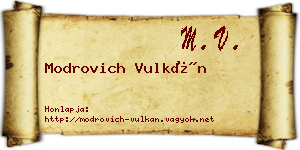 Modrovich Vulkán névjegykártya